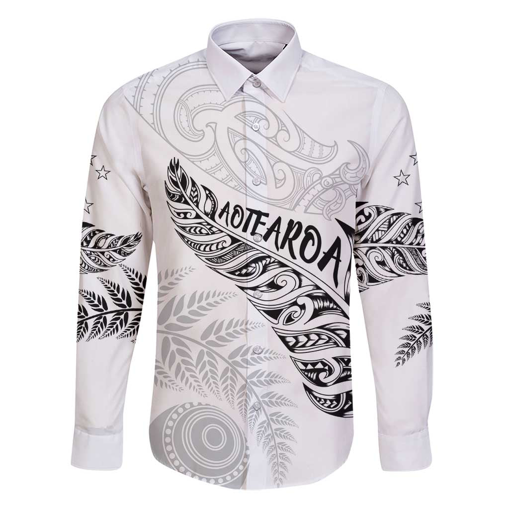 Aotearoa Personalized Lawn Bowls Maori Family Matching Puletasi and Hawaiian Shirt New Zealand White Tribal Silver Fern - Polynesian Pride