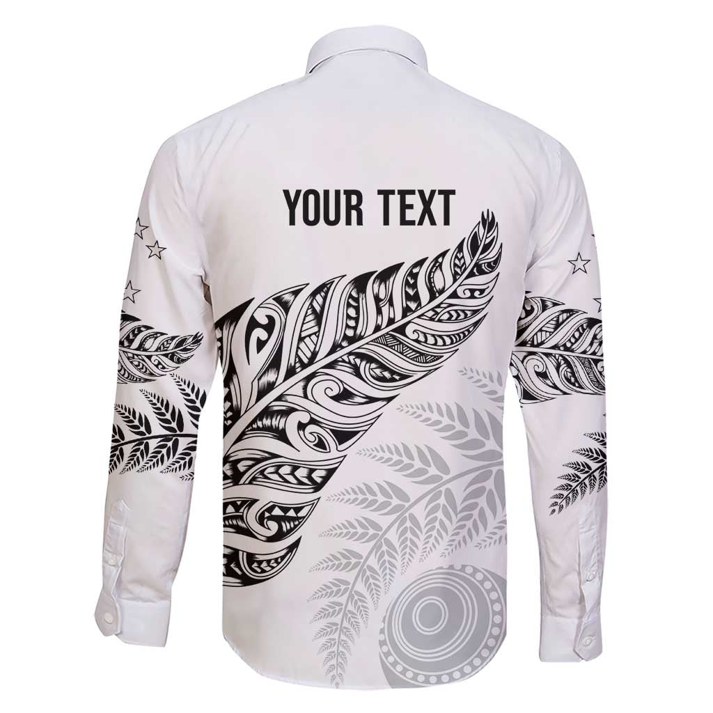 Aotearoa Personalized Lawn Bowls Maori Family Matching Short Sleeve Bodycon Dress and Hawaiian Shirt New Zealand White Tribal Silver Fern - Polynesian Pride