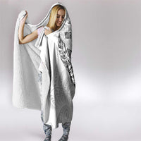 Aotearoa Personalized Lawn Bowls Maori Hooded Blanket New Zealand White Tribal Silver Fern - Polynesian Pride