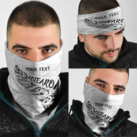 Aotearoa Personalized Lawn Bowls Maori Neck Gaiter New Zealand White Tribal Silver Fern - Polynesian Pride