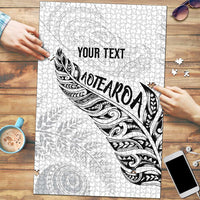 Aotearoa Personalized Lawn Bowls Maori Puzzle New Zealand White Tribal Silver Fern - Polynesian Pride