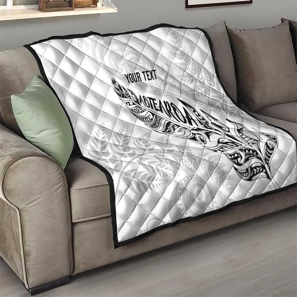 Aotearoa Personalized Lawn Bowls Maori Quilt New Zealand White Tribal Silver Fern - Polynesian Pride
