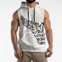 Aotearoa Personalized Lawn Bowls Maori Sleeveless Hoodie New Zealand White Tribal Silver Fern - Polynesian Pride
