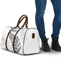 Aotearoa Personalized Lawn Bowls Maori Travel Bag New Zealand White Tribal Silver Fern - Polynesian Pride
