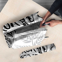 Aotearoa Personalized Lawn Bowls Maori Umbrella New Zealand White Tribal Silver Fern - Polynesian Pride
