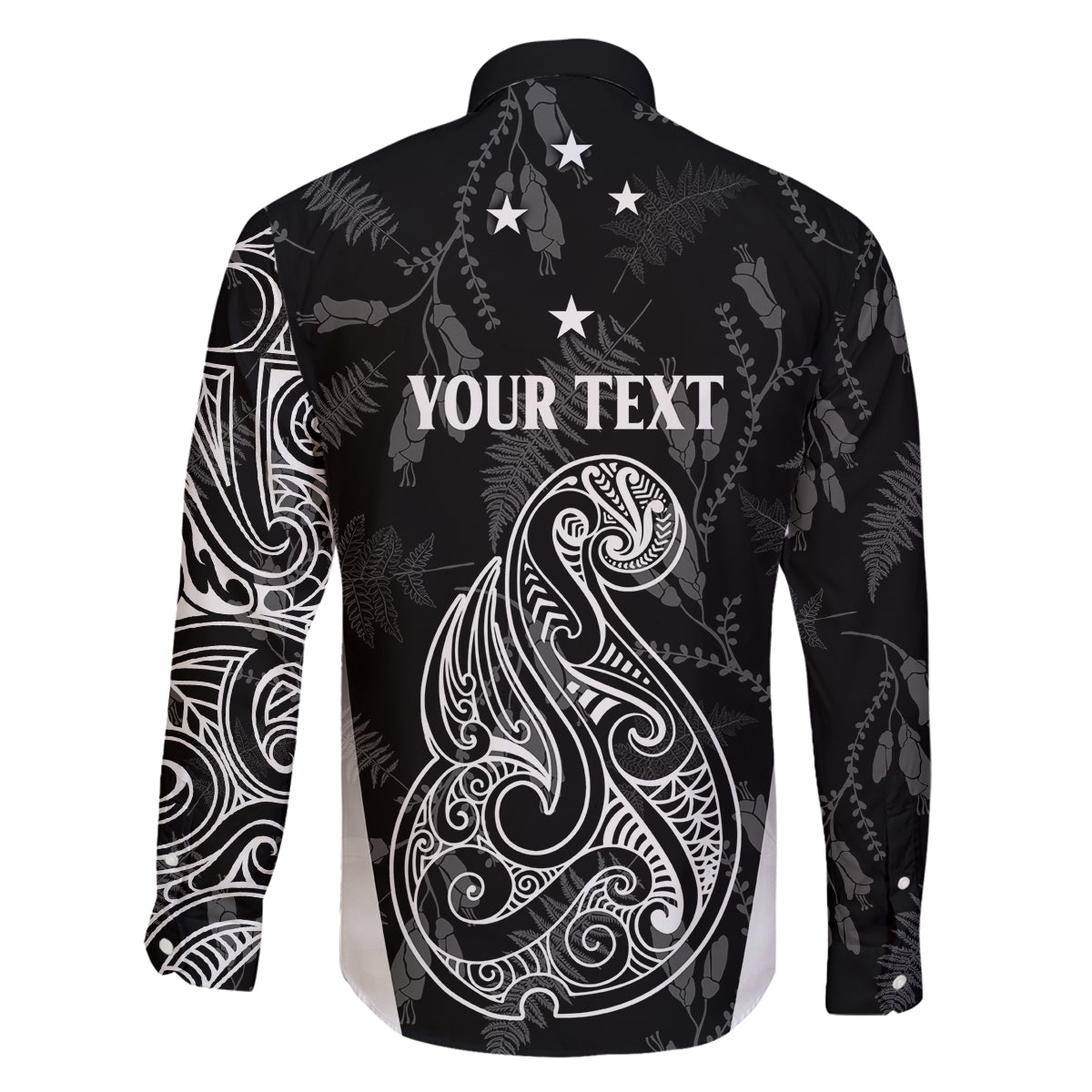 Personalised Maori Waitangi Family Matching Long Sleeve Bodycon Dress and Hawaiian Shirt New Zealand Silver Fern Mix Kowhai Flowers LT7 - Polynesian Pride