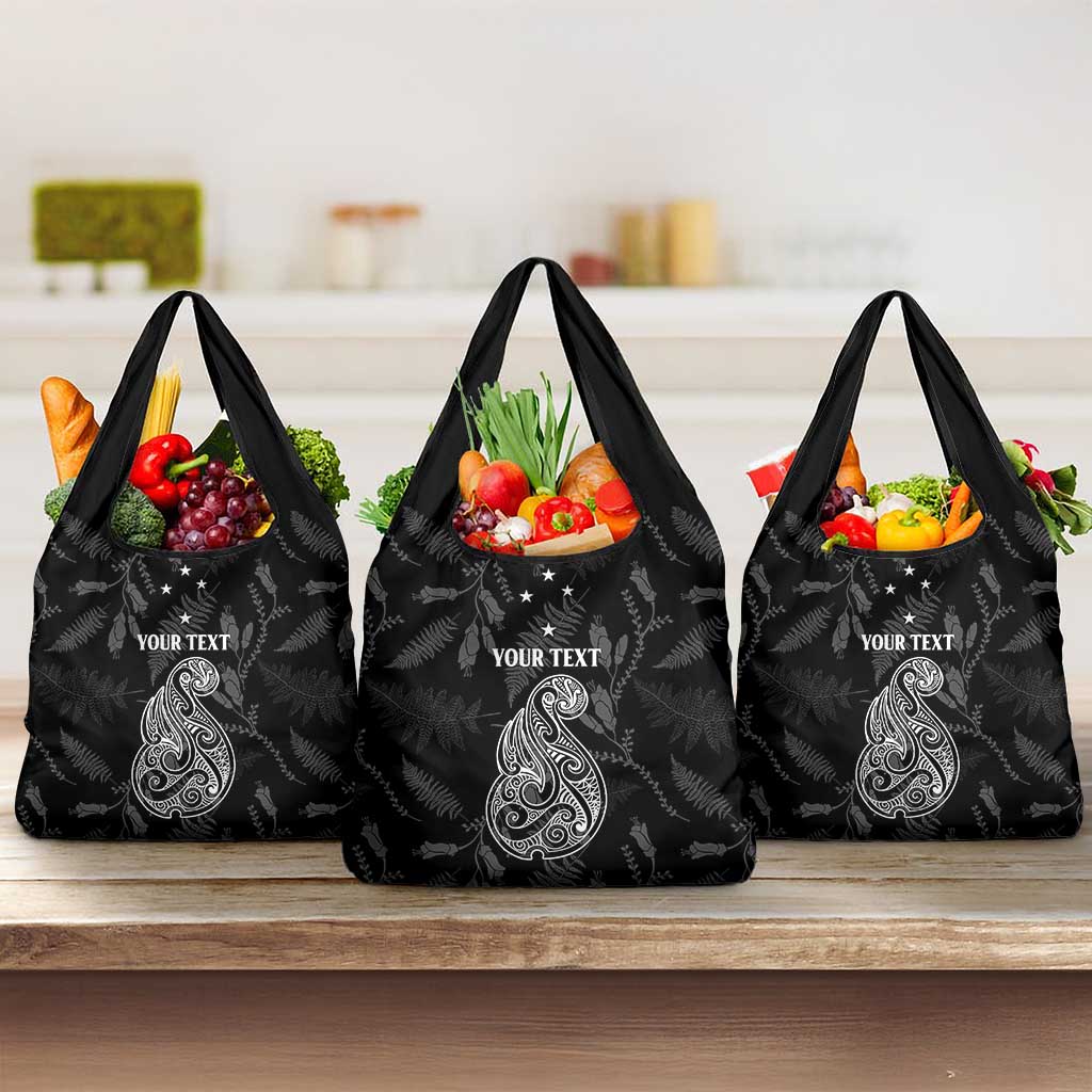 Personalised Maori Waitangi Grocery Bag New Zealand Silver Fern Mix Kowhai Flowers