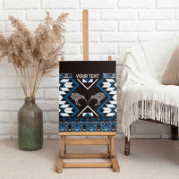 Personalised Taniko Motifs Aotearoa Canvas Wall Art Waitangi Kowhaiwhai Kiwi - Blue LT7 - Polynesian Pride