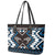 Personalised Taniko Motifs Aotearoa Leather Tote Bag Waitangi Kowhaiwhai Kiwi - Blue