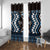 Personalised Taniko Motifs Aotearoa Window Curtain Waitangi Kowhaiwhai Kiwi - Blue