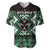 Personalised Taniko Motifs Aotearoa Baseball Jersey Waitangi Kowhaiwhai Kiwi - Green