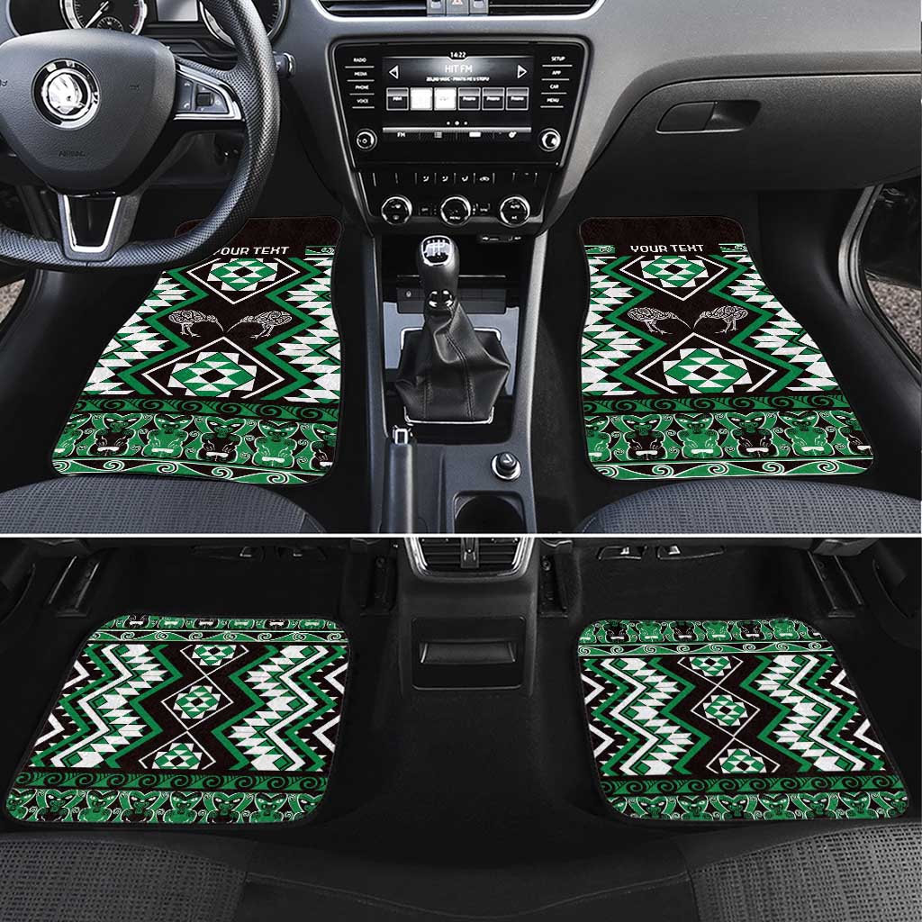 Personalised Taniko Motifs Aotearoa Car Mats Waitangi Kowhaiwhai Kiwi - Green