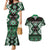 Personalised Taniko Motifs Aotearoa Couples Matching Mermaid Dress and Hawaiian Shirt Waitangi Kowhaiwhai Kiwi - Green