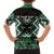 Personalised Taniko Motifs Aotearoa Family Matching Off The Shoulder Long Sleeve Dress and Hawaiian Shirt Waitangi Kowhaiwhai Kiwi - Green