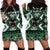 Personalised Taniko Motifs Aotearoa Hoodie Dress Waitangi Kowhaiwhai Kiwi - Green