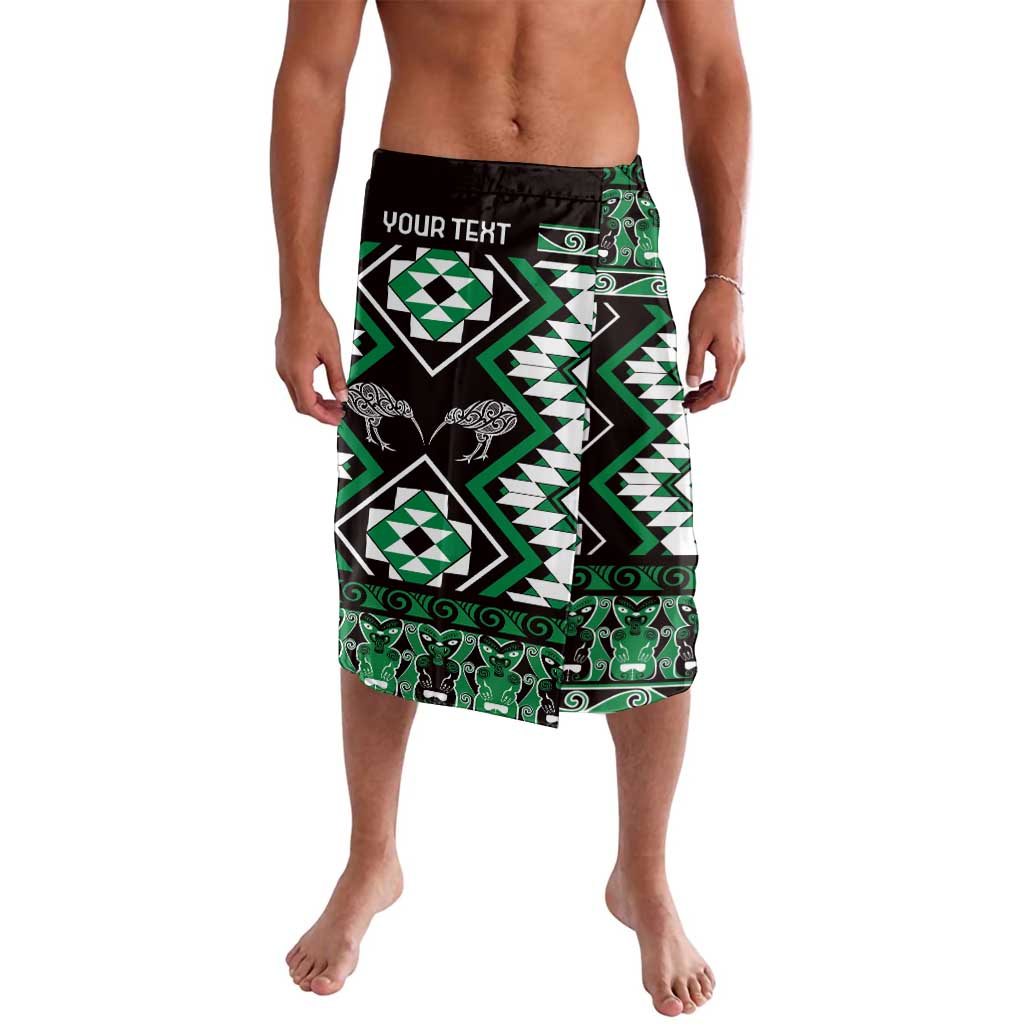 Personalised Taniko Motifs Aotearoa Lavalava Waitangi Kowhaiwhai Kiwi - Green