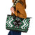 Personalised Taniko Motifs Aotearoa Leather Tote Bag Waitangi Kowhaiwhai Kiwi - Green