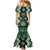 Personalised Taniko Motifs Aotearoa Mermaid Dress Waitangi Kowhaiwhai Kiwi - Green