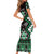 Personalised Taniko Motifs Aotearoa Short Sleeve Bodycon Dress Waitangi Kowhaiwhai Kiwi - Green