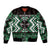 Personalised Taniko Motifs Aotearoa Sleeve Zip Bomber Jacket Waitangi Kowhaiwhai Kiwi - Green