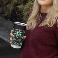 Personalised Taniko Motifs Aotearoa Tumbler Cup Waitangi Kowhaiwhai Kiwi - Green