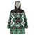 Personalised Taniko Motifs Aotearoa Wearable Blanket Hoodie Waitangi Kowhaiwhai Kiwi - Green