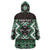 Personalised Taniko Motifs Aotearoa Wearable Blanket Hoodie Waitangi Kowhaiwhai Kiwi - Green