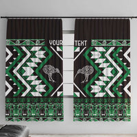 Personalised Taniko Motifs Aotearoa Window Curtain Waitangi Kowhaiwhai Kiwi - Green