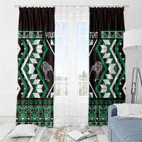 Personalised Taniko Motifs Aotearoa Window Curtain Waitangi Kowhaiwhai Kiwi - Green