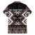 Personalised Taniko Motifs Aotearoa Family Matching Long Sleeve Bodycon Dress and Hawaiian Shirt Waitangi Kowhaiwhai Kiwi - Mocha