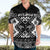 Personalised Taniko Motifs Aotearoa Hawaiian Shirt Waitangi Kowhaiwhai Kiwi - Monochrome