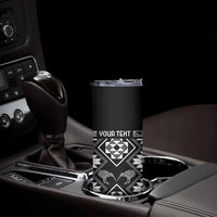 Personalised Taniko Motifs Aotearoa Skinny Tumbler Waitangi Kowhaiwhai Kiwi - Monochrome LT7 - Polynesian Pride