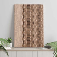 Vintage Beige Hawaiian Traditional Kapa Mix Flowers Lei Canvas Wall Art
