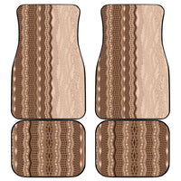 Vintage Beige Hawaiian Traditional Kapa Mix Flowers Lei Car Mats