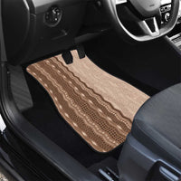 Vintage Beige Hawaiian Traditional Kapa Mix Flowers Lei Car Mats