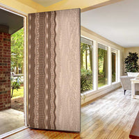 Vintage Beige Hawaiian Traditional Kapa Mix Flowers Lei Door Cover