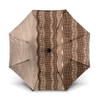 Vintage Beige Hawaiian Traditional Kapa Mix Flowers Lei Umbrella
