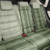 Vintage Sage Green Hawaiian Traditional Kapa Mix Flowers Lei Back Car Seat Cover