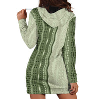 Vintage Sage Green Hawaiian Traditional Kapa Mix Flowers Lei Hoodie Dress LT7 - Polynesian Pride