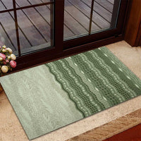 Vintage Sage Green Hawaiian Traditional Kapa Mix Flowers Lei Rubber Doormat