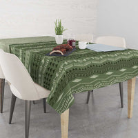 Vintage Sage Green Hawaiian Traditional Kapa Mix Flowers Lei Tablecloth