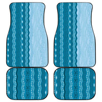 Vintage Cobalt Blue Hawaiian Traditional Kapa Mix Flowers Lei Car Mats