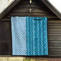 Vintage Cobalt Blue Hawaiian Traditional Kapa Mix Flowers Lei Quilt