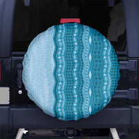 Vintage Cobalt Blue Hawaiian Traditional Kapa Mix Flowers Lei Spare Tire Cover