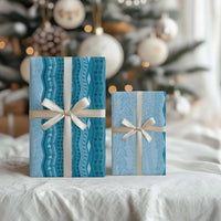 Vintage Cobalt Blue Hawaiian Traditional Kapa Mix Flowers Lei Wrapping Paper