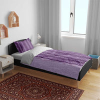Vintage Violet Hawaiian Traditional Kapa Mix Flowers Lei Bedding Set