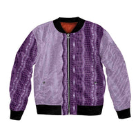 Vintage Violet Hawaiian Traditional Kapa Mix Flowers Lei Bomber Jacket