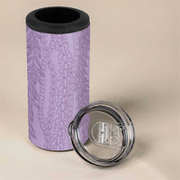 Vintage Violet Hawaiian Traditional Kapa Mix Flowers Lei 4 in 1 Can Cooler Tumbler