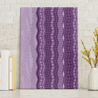 Vintage Violet Hawaiian Traditional Kapa Mix Flowers Lei Canvas Wall Art