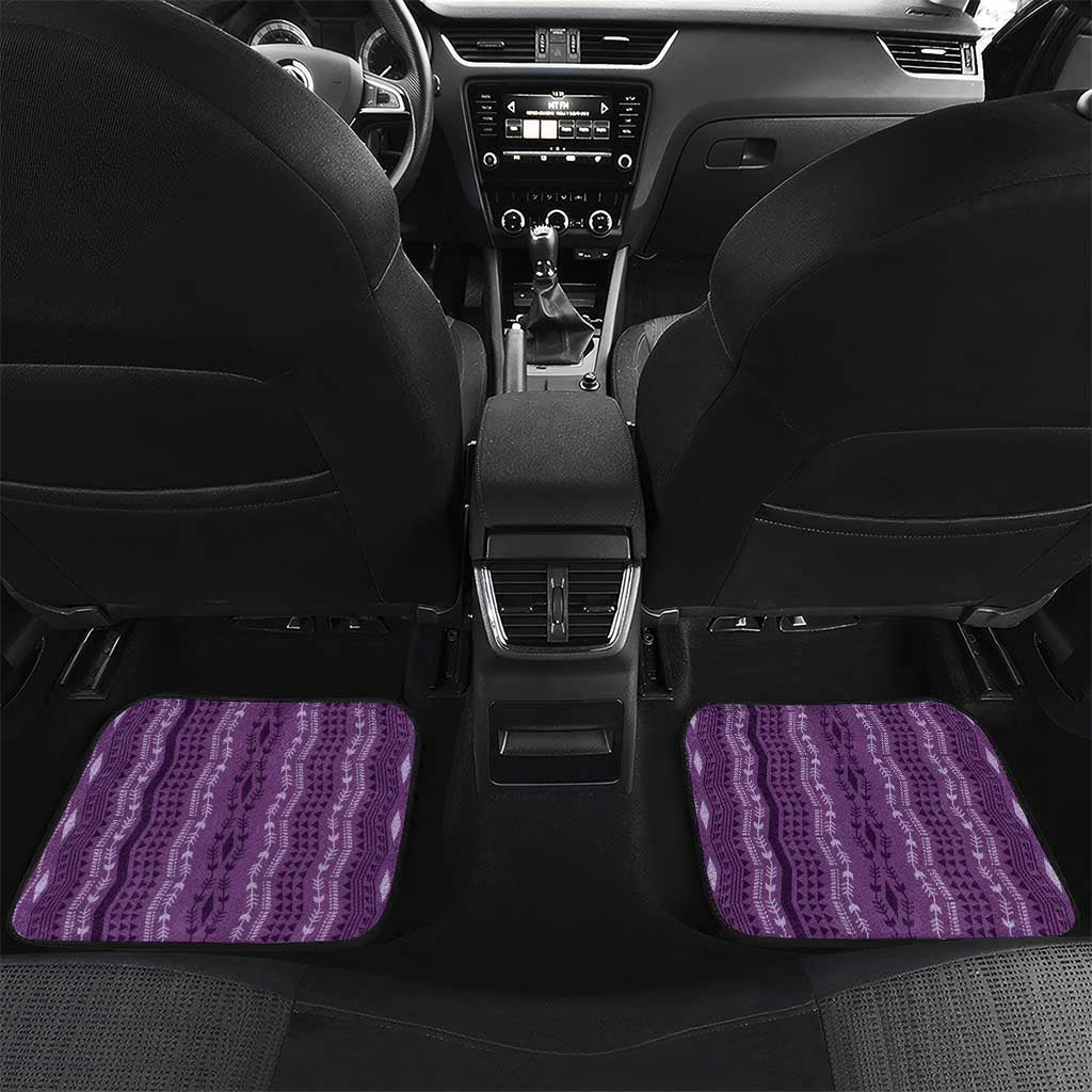 Vintage Violet Hawaiian Traditional Kapa Mix Flowers Lei Car Mats